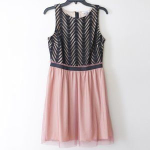 Speechless Black and Blush Tulle Skater Dress 13